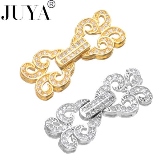 Vintage Micro Pave Cubic Zirconia Crystal Charms Pendants For Bracelet Making Wholesale Copper CZ Clasps Jewelry Accessories