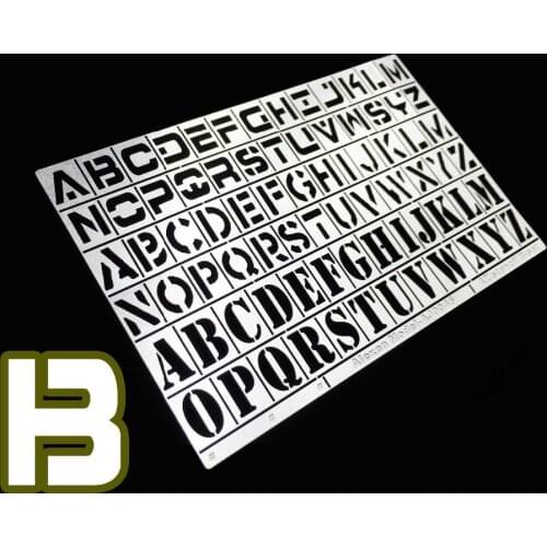 Military Model Heavy Duty Standard Equipment Designation English Alphabet Leakage Spray Board B Hobby Models Tools Unisex