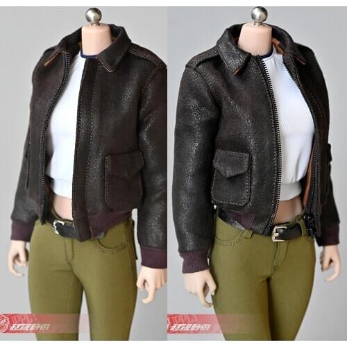 New 1/6 Retro A2 Air Force Flight Female Jacket Clothes Fit 12'' PH TBL Action Dolls in stock
