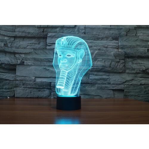 7 Colors pharaoh mummy pyramid Funny Toys Model Action Figures Product 3D Table Lamp Led Toys Funny Gift
