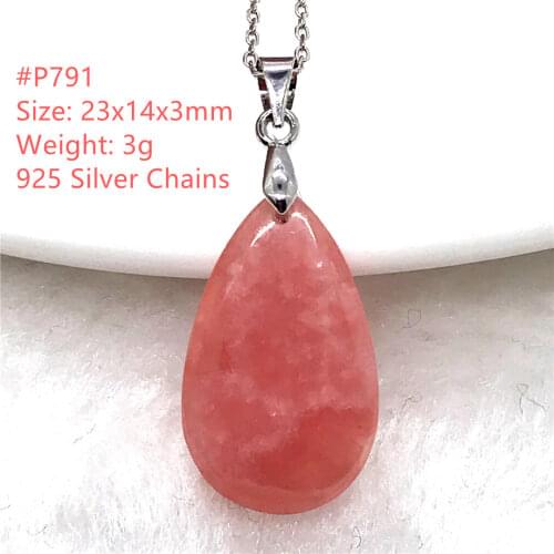Natural Red Rhodochrosite Pendant Jewelry For Women Men Luck Love Gift Water Drop Beads Argentina Stone Crystal Gemstone AAAAA