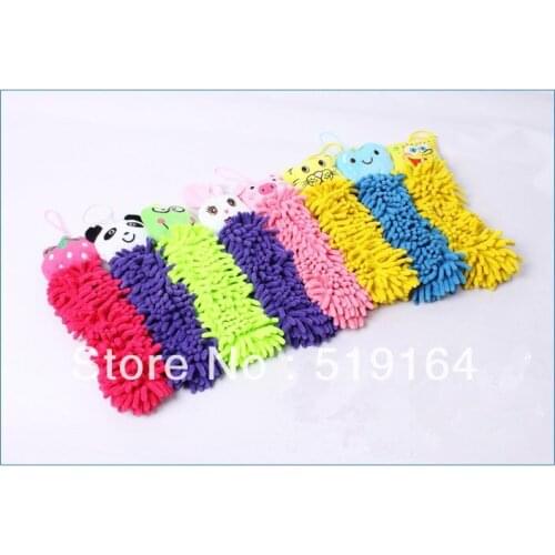 Microfiber Cartoon Hanging towel Cute Animal shape hand wash clothing