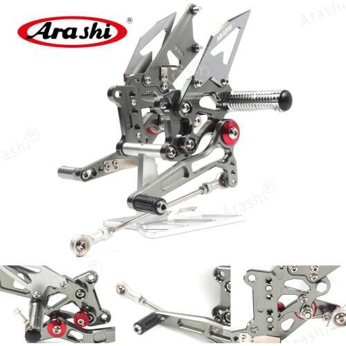 Arashi CNC Adjustable Rider Rear Footrest For KAWASAKI NINJA 250R 2008 - 2012 Foot Pegs Rear Sets 250 R 2009 2010 2011 08 09 10