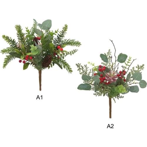 1 Branches Christmas Mini Pine Cone Realistic Artificial Branches Fake Stems Christmas Tree Decorations DIY Accessories