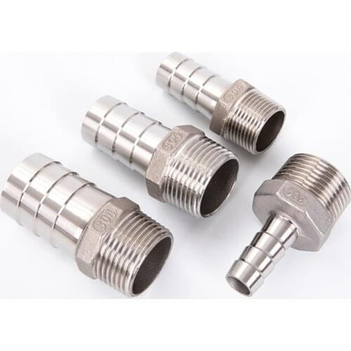 25mm 32mm Hose Barb x 1" NPT Male Thread 304 Stainless Steel Pipe Fitting Connector Home Garden Water Gas Oil