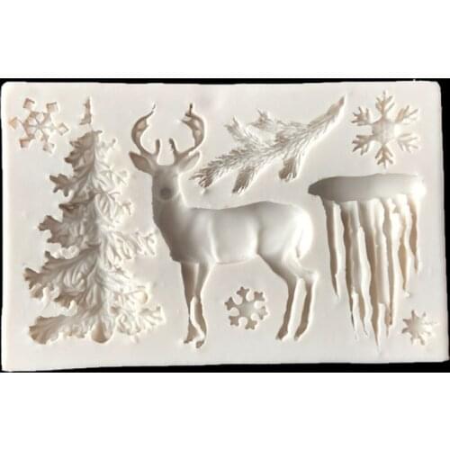 Silicone Cake Mold Christmas Reindeer Form Fondant Mould Cake Decorating Tools DIY Cake Pastry Kitchen Baking Accessories