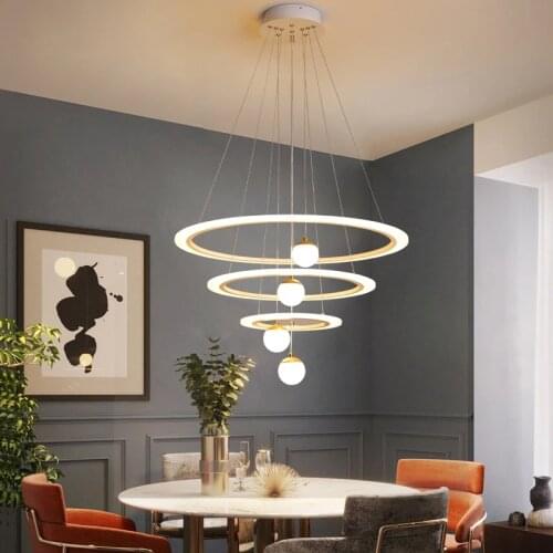 Morden Rings Chandelider Remote Control Glasses Ceiling Chandelider Resturant Decoration Pendant light Indoor Lighting