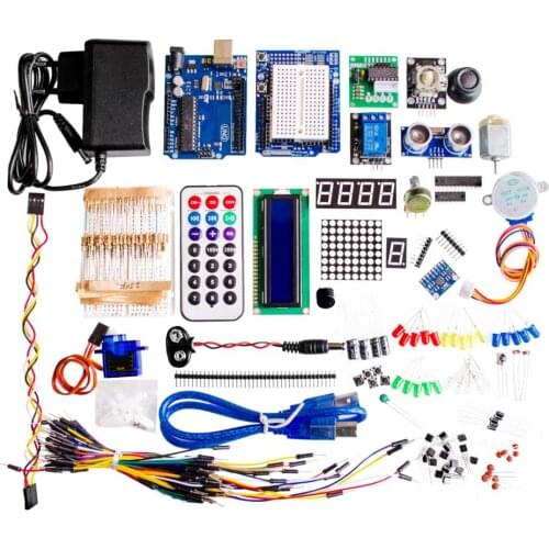 Ultimate Starter Kit including Ultrasonic Sensor, UNO R3, LCD1602 Screen Mega2560 UNO Nano
