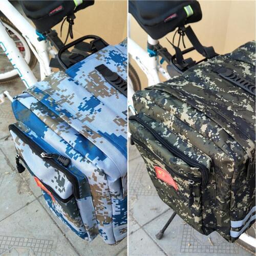 35L Mountain Bike Camo Saddle Bag MTB Mountain Bike Rack Saddle Bag Multifunction Road Bicycle Pannier Rear Seat Trunk Bag