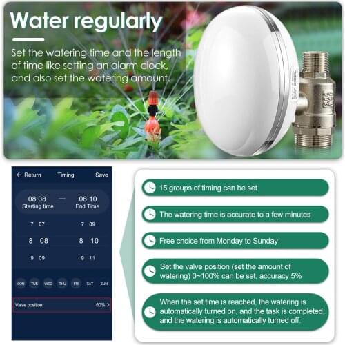 Hose Faucet Timer WiFi Control Automatic Irrigation Controller APP Remote Operation Smart 3/4'' Water Valve Shutoff IP66