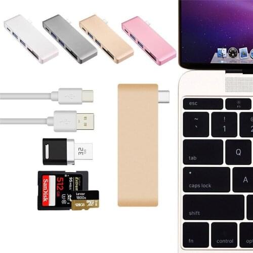 30set 5 in 1 usb-c USB 3.0 Hub Multi Type c Spliter Adapter usb3.0 Card Reader for Macbook Pro 2015 2016 imac 5GBPS/s