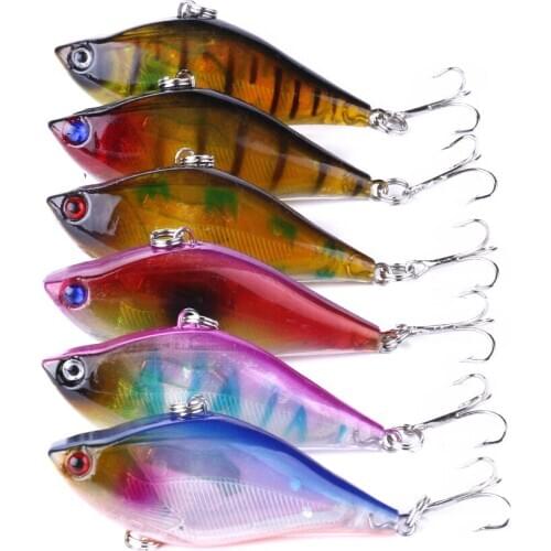 60Pcs VIB vibration sinking Fishing Lure 6cm 13g winter Ice Fishing Wobblers Artificial Hard Bait Pesca Japan Fishing Tackle