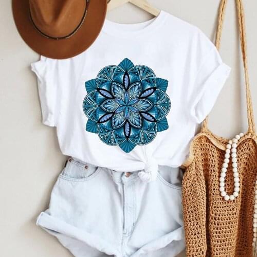 Women Cartoon Floral Flower 2021 Cute New Ladies Fashion Summer Lady Print Tee Graphic T Top Female Tshirts Clothes T-Shirt