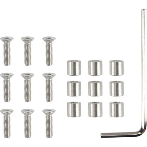 1Set/9pcs 6x6x3mm Aluminum Spacer With 9pcs M3 Screws And Wrench As Gift For Prusa MK3 Heated Bed 6x6x3t Spacer