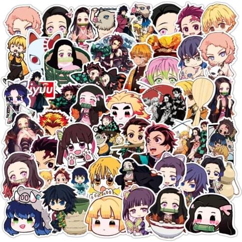 10/30/50Pcs Anime Demon Slayer Tanjirou Nezuko Stationery Waterproof PVC Sticker DIY Luggage Laptop Children Classic Toy