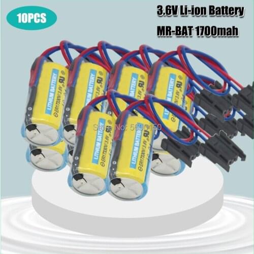 10PC MR-BAT ER17330V programmable controller battery 3.6V 1700mAh ER2 / 3A 17330 lithium ion battery PLC servo battery with plug