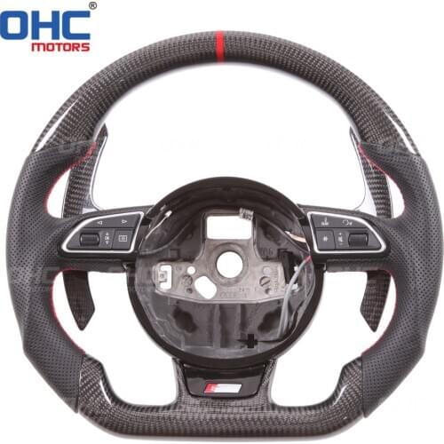 100% Real Carbon Fiber Steering Wheel compatible for A1 A2 A3 A4 A5 S3 S4 RS3 RS4 RS5 RS6 RS7 S line