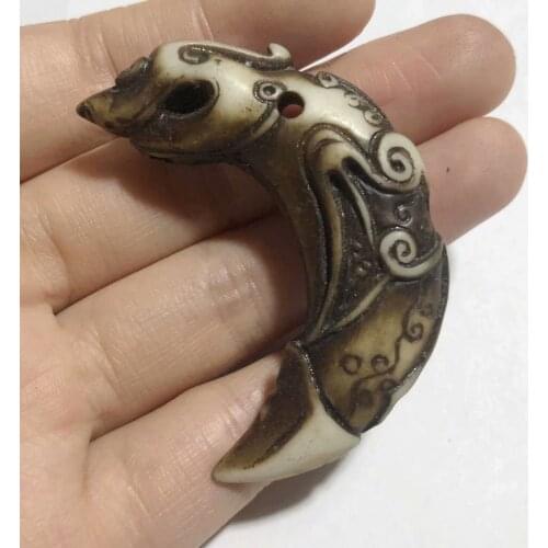 16 pcs Faux Yak Bone Resin Carved Cool Mens Pendant Necklace Adjustable