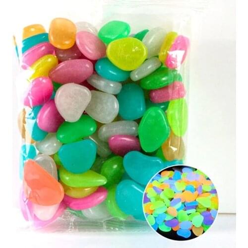 25/50pcs Luminous Stones Glow In The Dark Decorative Pebbles Outdoor Fish Tank Decoration Home Garden Yard Decor Mix Color