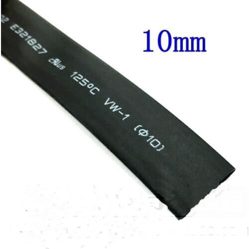 3 Meter/lot 2:1 Black 10mm Diameter Heat Shrink Heatshrink Tubing Tube Sleeving Wrap Wire