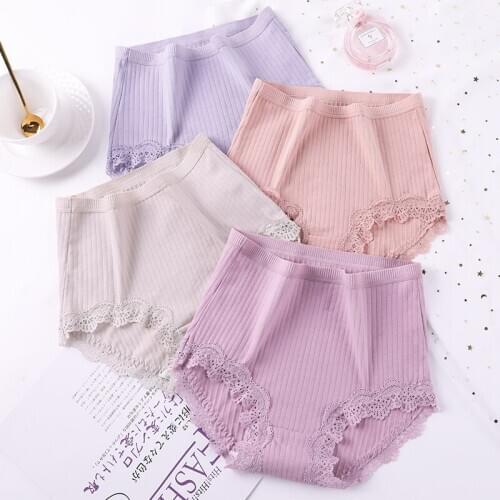 3Pcs/Pack Plus Size Panty Lace Underpants For Womans Panties High Waist Cotton Pnaty Big Size XL-2X;-3XL-4XL-5XL-6XL