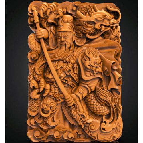 3d model STL relief for cnc or 3D printers digital file -Guan Yu Ancient Chinese heroes