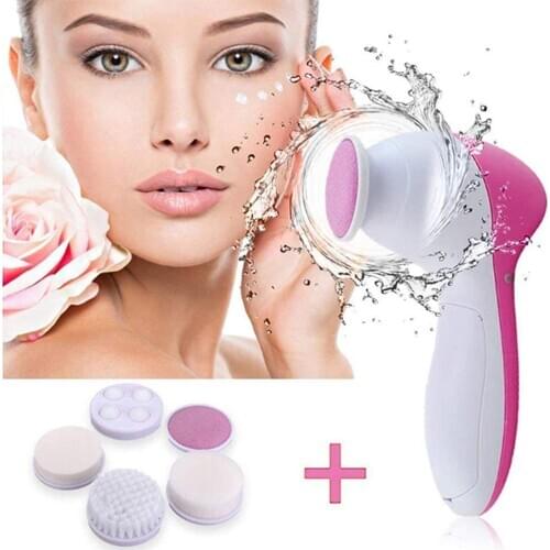 5 in 1 Face Cleansing Brush Silicone Facial Brush Deep Cleaning Pore Cleaner Face Massage Skin Care Waterproof Facial Brush