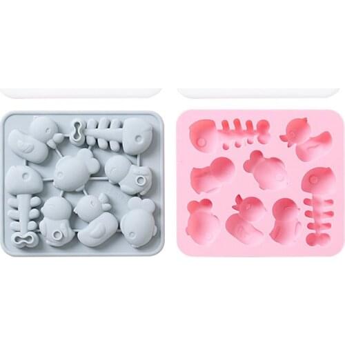 8 Cells Halloween Chicken And Duck Silicone Chocolate Mold Ice Tray DIY Jelly Pastry Candle Biscuit Cake Molds