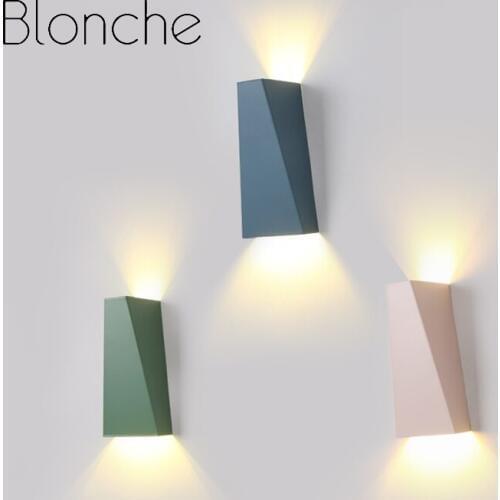 Blonche Nordic Wall Lamp Metal Wall Sconce Lights Led Macaron Lighting for Home Decor Living Room Corridor Loft Modern Luminaire