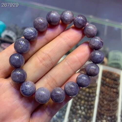 Genuine Natural Red Blood Iolite Quartz Clear Round Beads Bracelet 11.2mm Blue Iolite Power Cat Eye Women Men AAAAAA