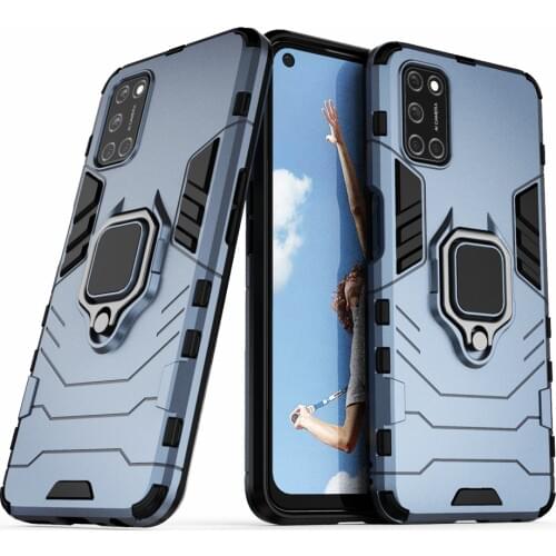 For OPPO A52 A72 A92 Case Ring Stand Bumper Silicone + PC Phone Back Cover For OPPO A52 A72 A92 A92s A 52 72 92 6.5in Funda Capa