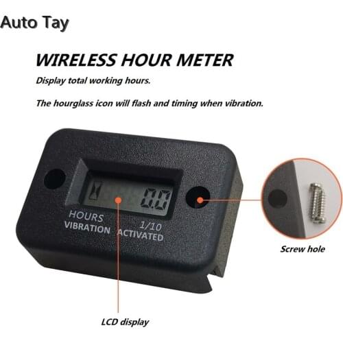 Digital Vibration Hour Meter Gauge Wireless for Vibrating Machine Motorcycle ATV Boat Marine Digital Hour Meter Car Accessories