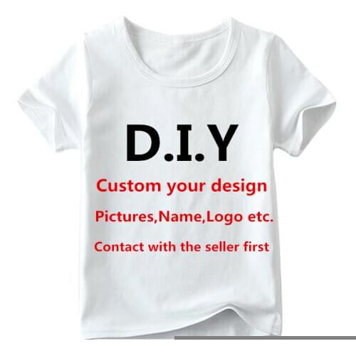 Kids Twosides Customized Tshirt Custom Double Sides T-shirt Your Own Design T-shirt Boys Girls DIY Clothes Contact Us First