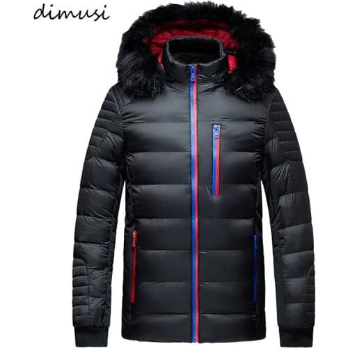 DIMUSI Winter Mens Jacket Fashion Men Cotton Warm Parkas Hooded Coats Casual Man Outdwear Windbreaker Thermal Jackets Clothing