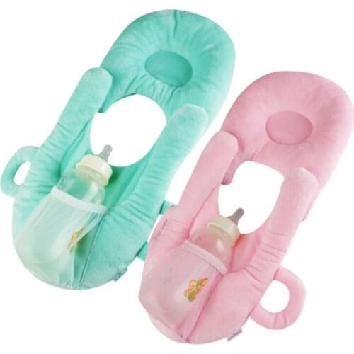 Newborn Feeding Pillow Anti Roll Prevent Flat Self Feeding Nursing Positioner Portable Breast Head Retainer Soft Baby Cushion