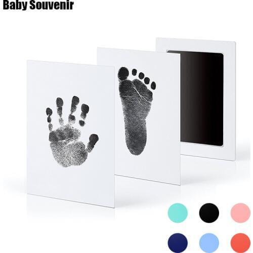 Newborn Baby Souvenir Non-toxic Baby Footprints Handprint No Touch Skin For 0-6 Months Baby Ink Pad Infant Clay Toy Gifts