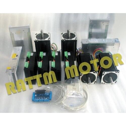 EU ship 4 Axis CNC kit Nema 34 1230Oz-in/5.0A Stepper Motor & 6A/80VDC 256 Microstep motor driver for CNC Milling Machine