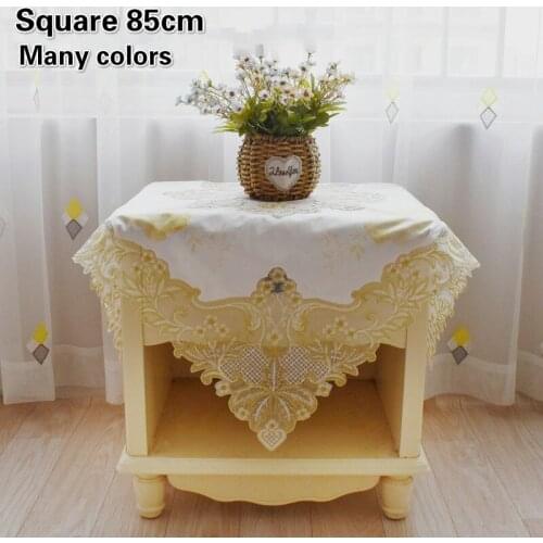 European Velvet Lace Embroidery Square Tablecloth Bedroom Study Air Conditioning Table Cover Cloth Banquet Party Tapete Nappe