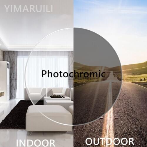 YIMARUILI Photochromic Aspheric Lens 1.56 1.61 1.67 1.74 CR-39 Resin Optical Lens Myopia Hyperopia Prescription Lens