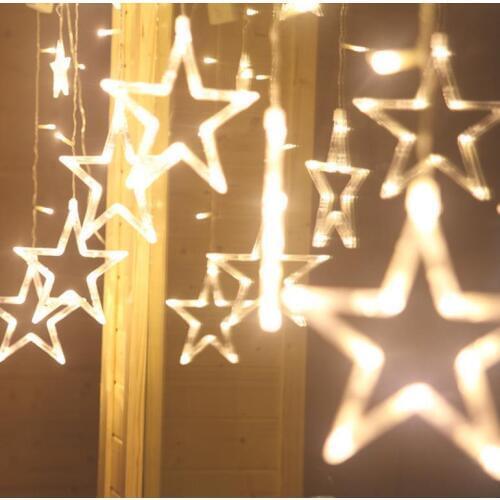 Led Glow Luminous Star String Curtain Lights Curtain Party wedding Christmas Window Door Pendant Lamp Fairy Light Home Decor