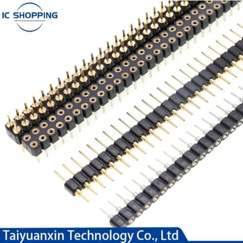 10PCS 2.54mm Round Hole Female Connector Round Connector Single Row 1X40P Double Row Connector Digital Tube Socket Arduino