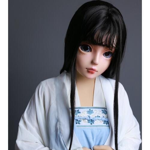 HD01)HIDOLLS Handmade Female Girl Resin Half Head Cosplay Japanese Role Play BJD Kigurumi Mask Crossdresser Doll Mask