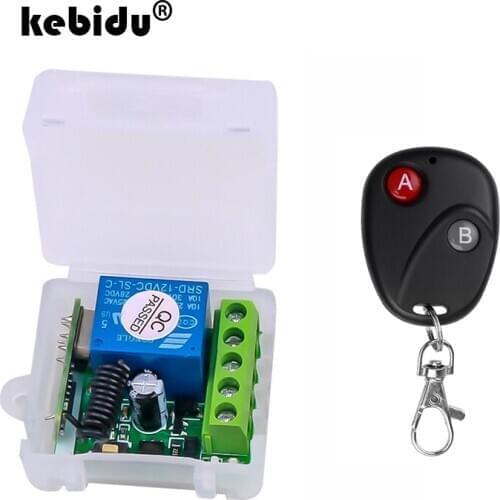 Kebidu DC 12V 1CH relay Receiver Module RF 433 Mhz copy remote controls Transmitter with Wireless Remote Control Switch
