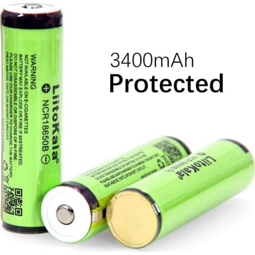 1-10PCS New Liitokala 18650 3400mAh 3.7V Rechargeable lithium battery for Flashlights plus protection board Free Shopping