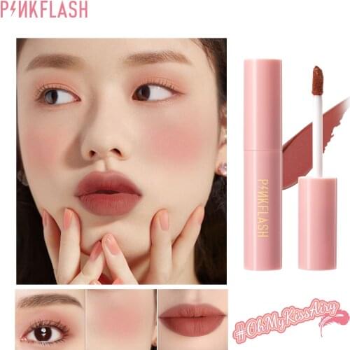 PINKFLASH Matte Liquid Lipstick Dual-use Face Blush Lip Primer Waterproof Long-lasting Non-fading Nude Makeup Red Lip Gloss