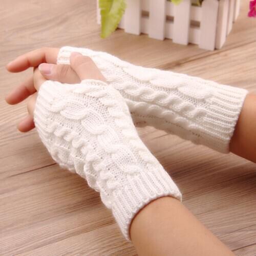Fashion Unisex Men Women Knitted Fingerless Soft Thick Winter Gloves Soft Warm Mitten Hand Wrist Warmer Mittens 2020 New Arrival