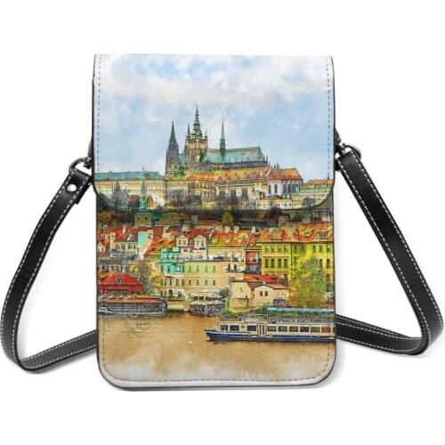 Prague Czech Republic Tourism Fashion Card Holder Wallet 2021 New Female Wallets Women Zipper Strap Coin Purse