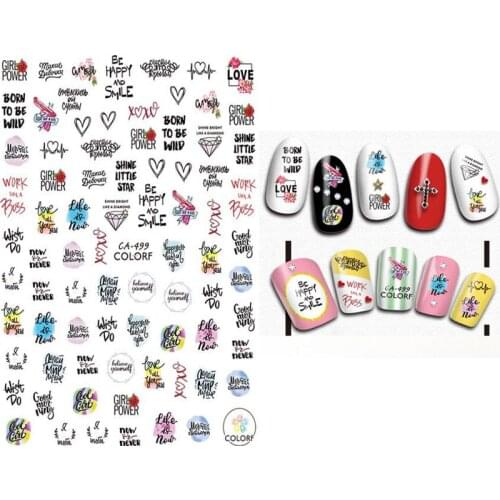 Letters Nails Art Manicure Back Glue Decal Decorations Nail Sticker For Nails Tips Beauty