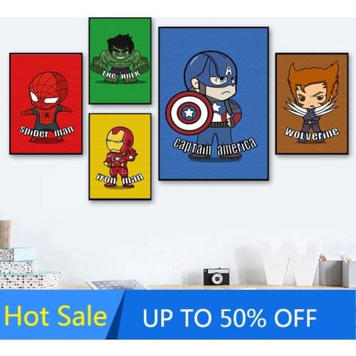 Marvel Avengers Wall Art Canvas Painting Superhero Iron Man Captain America Nordic Posters And Prints Pictures Living Room Decor