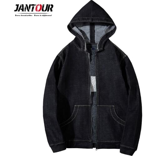 2021 New Denim Men Hooded Sportswear Outdoors Casual Fashion Jeans Jackets Hoodies Cowboy Mens Jacket Coat Plus Size M-7XL 8XL